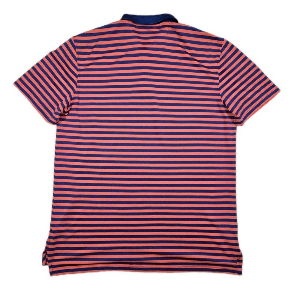 Mens Vineyard Vines Striped Polo Shirt Blue Orange XL - Picture 2 of 10